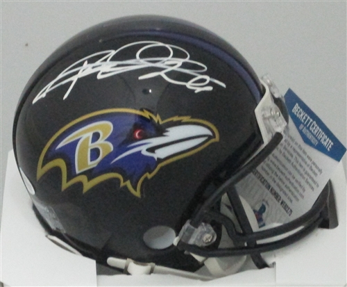ROD WOODSON SIGNED RAVENS MINI HELMET - BCA