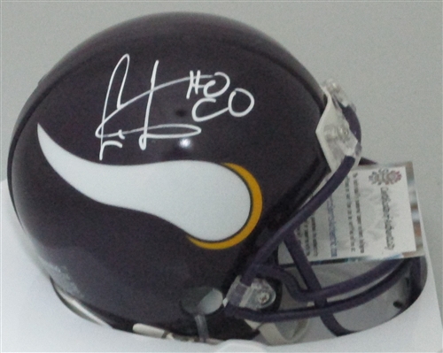 CRIS CARTER SIGNED VIKINGS THROWBACK MINI HELMET