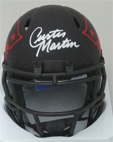CURTIS MARTIN SIGNED PATRIOTS ECLIPSE MINI HELMET - PSA