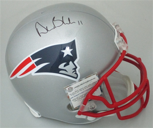 DREW BLEDSOE SIGNED FULL SIZE PATRIOTS REPLICA HELMET