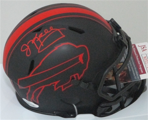 JIM KELLY SIGNED RIDDELL ECLIPSE BILLS MINI HELMET - JSA