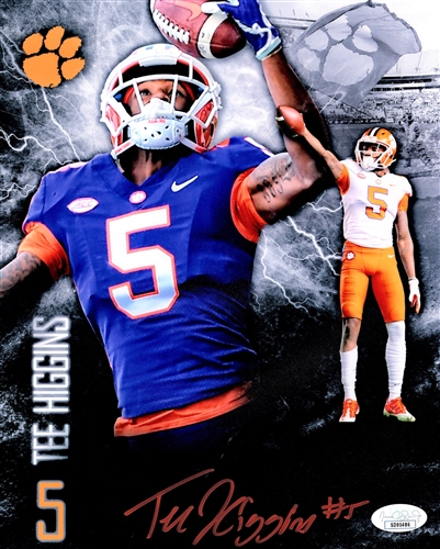 TEE HIGGINS SIGNED 8X10 CLEMSON TIGERS PHOTO #1 - BENGALS - JSA