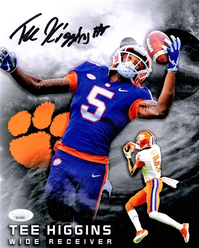 TEE HIGGINS SIGNED 8X10 CLEMSON TIGERS PHOTO #3 - BENGALS - JSA