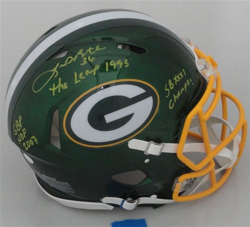 LEROY BUTLER SIGNED FULL SIZE AUTHENTIC FLASH SPEED HELMET W/ SCRIPTS - JSA LEROY BUTLER SIGNED FULL SIZE AUTHENTIC FLASH SPEED HELMET W/ SCRIPTS - JSA