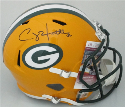 CLAY MATTHEWS SIGNED FULL SIZE REPLICA SPEED PACKERS HELMET - JSA