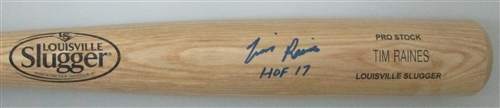 TIM RAINES SIGNED LOUISVILLE SLUGGER BLONDE NAME ENGRAVED BAT W/ HOF 17 - JSA