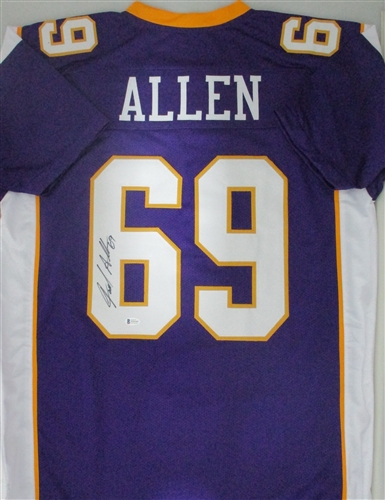 JARED ALLEN SIGNED CUSTOM REPLICA VIKINGS PURPLE JERSEY - BCA