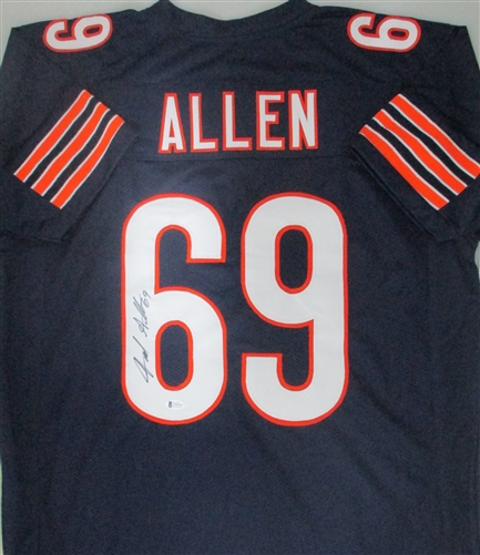 JARED ALLEN SIGNED CUSTOM REPLICA BEARS NAVY JERSEY - BCA