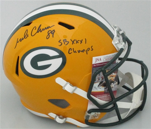 MARK CHMURA SIGNED FULL SIZE PACKERS REPLICA SPEED HELMET W/ SB XXXI - JSA MARK CHMURA SIGNED FULL SIZE PACKERS REPLICA SPEED HELMET W/ SB XXXI - JSA
