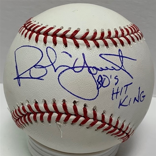 ROBIN YOUNT SIGNED OFFICIAL MLB BASEBALL W/ '80's HITS KING - BREWERS - JSA ROBIN YOUNT SIGNED OFFICIAL MLB BASEBALL W/ '80's HITS KING - BREWERS - JSA