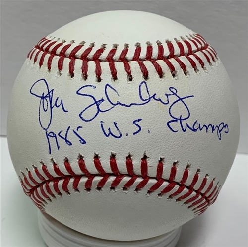 JOHN SCHUERHOLZ SIGNED OFFICIAL MLB BASEBALL W/ 1985 WS CHAMPS - BRAVES - JSA JOHN SCHUERHOLZ SIGNED OFFICIAL MLB BASEBALL W/ 1985 WS CHAMPS - BRAVES - JSA