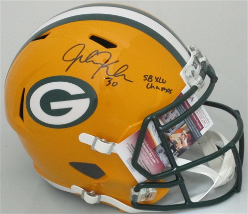 JOHN KUHN SIGNED FULL SIZE PACKERS REPLICA SPEED HELMET W/ SB XLV - JSA JOHN KUHN SIGNED FULL SIZE PACKERS REPLICA SPEED HELMET W/ SB XLV - JSA