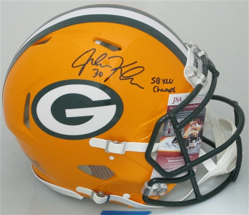 JOHN KUHN SIGNED FULL SIZE PACKERS AUTHENTIC SPEED HELMET W/ SB XLV - JSA JOHN KUHN SIGNED FULL SIZE PACKERS AUTHENTIC SPEED HELMET W/ SB XLV - JSA