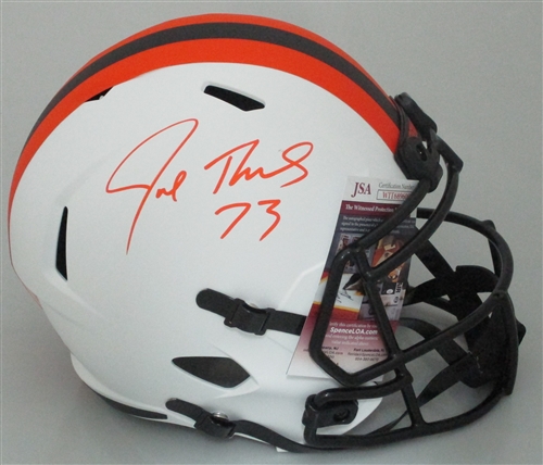 JOE THOMAS SIGNED FULL SIZE BROWNS REPLICA LUNAR SPEED HELMET  - JSA