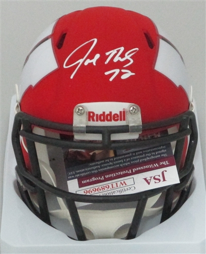 JOE THOMAS SIGNED WI BADGERS AMP MINI HELMET - JSA