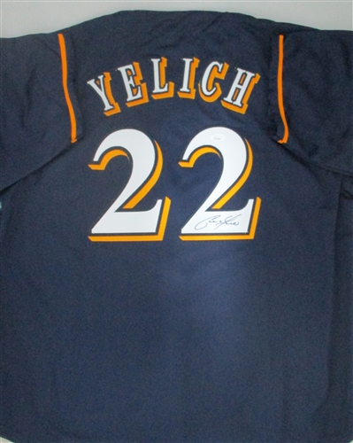 CHRISTIAN YELICH SIGNED CUSTOM REPLICA BREWERS NAVY JERSEY - JSA CHRISTIAN YELICH SIGNED CUSTOM REPLICA BREWERS NAVY JERSEY - JSA