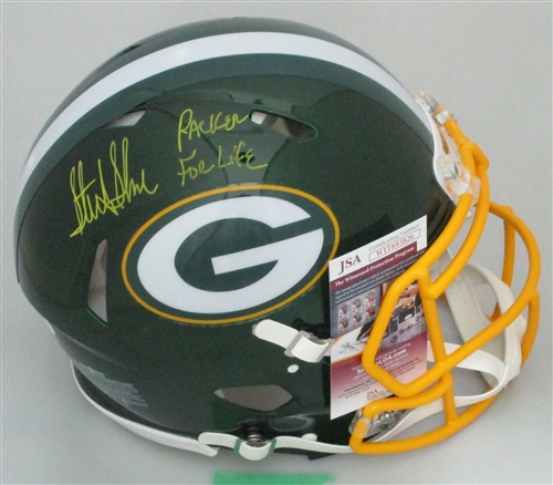 STERLING SHARPE SIGNED FULL SIZE AUTHENTIC FLASH SPEED PACKERS HELMET W/ SCRIPT - JSA STERLING SHARPE SIGNED FULL SIZE AUTHENTIC FLASH SPEED PACKERS HELMET W/ SCRIPT - JSA