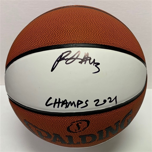 BUCKS THANASIS ANTETOKOUNMPO SIGNED FULL SIZE SPALDING WHITE PANEL BASKETBALL W/ 2021 CHAMPS - JSA BUCKS THANASIS ANTETOKOUNMPO SIGNED FULL SIZE SPALDING WHITE PANEL BASKETBALL W/ 2021 CHAMPS - JSA