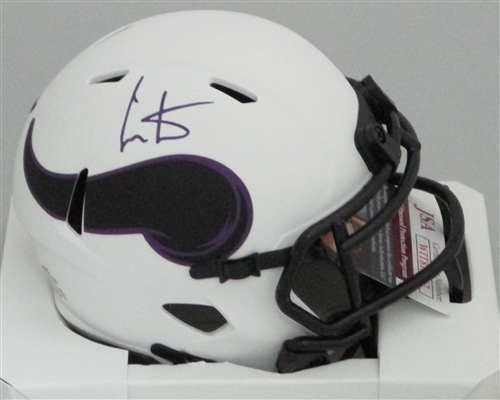 CRIS CARTER SIGNED VIKINGS LUNAR MINI HELMET - JSA
