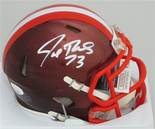 JOE THOMAS SIGNED BROWNS FLASH MINI HELMET - JSA