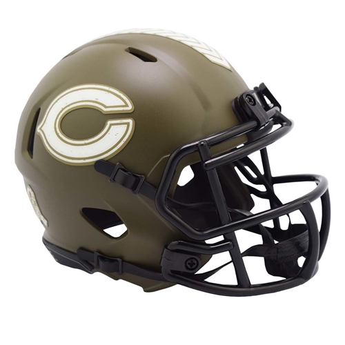 CHICAGO BEARS UNSIGNED RIDDELL NFL SALUTE TO SERVICE SPEED MINI HELMET