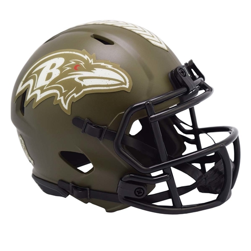 BALTIMORE RAVENS UNSIGNED RIDDELL NFL SALUTE TO SERVICE SPEED MINI HELMET
