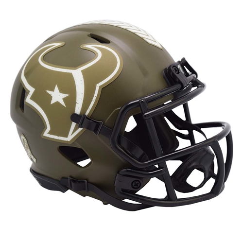 HOUSTON TEXANS UNSIGNED RIDDELL NFL SALUTE TO SERVICE SPEED MINI HELMET