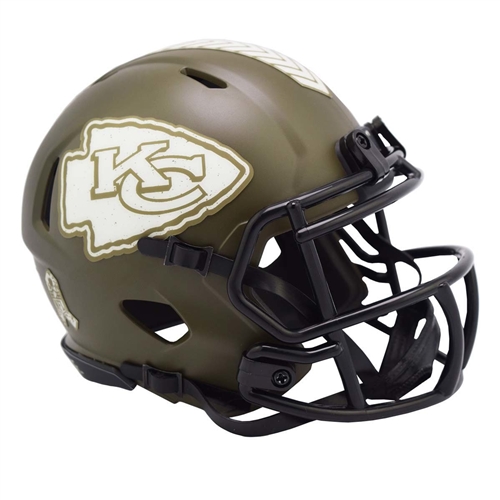 KANSAS CITY CHIEFS UNSIGNED RIDDELL NFL SALUTE TO SERVICE SPEED MINI HELMET