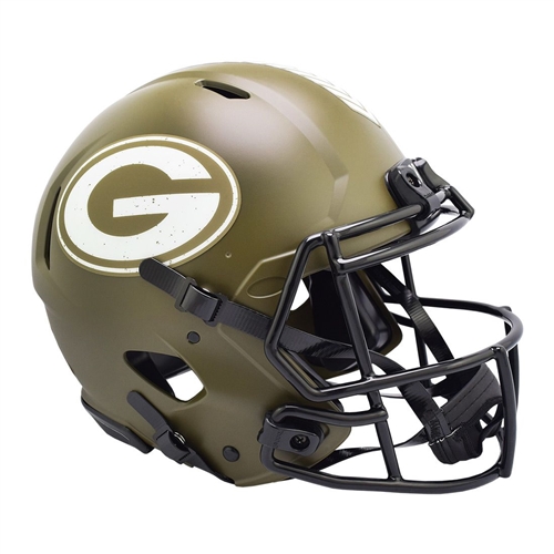 GREEN BAY PACKERS UNSIGNED RIDDELL FULL SIZE NFL SALUTE TO SERVICE AUTHENTIC SPEED HELMET GREEN BAY PACKERS UNSIGNED RIDDELL FULL SIZE NFL SALUTE TO SERVICE AUTHENTIC SPEED HELMET