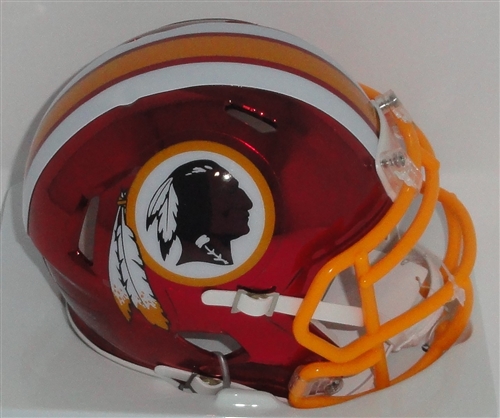 WASHINGTON REDSKINS UNSIGNED RIDDELL CHROME SPEED MINI HELMET