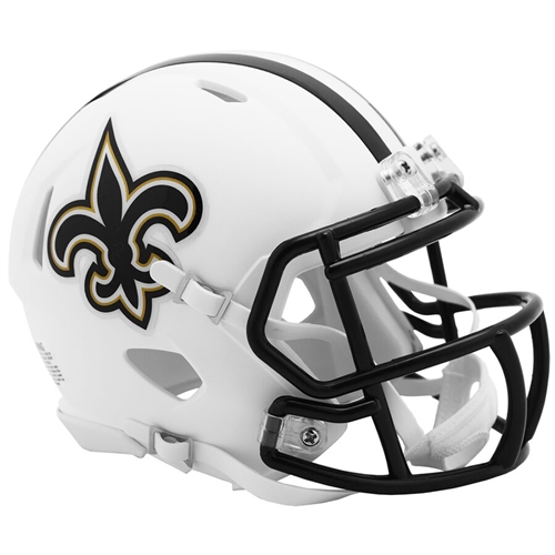 NEW ORLEANS SAINTS UNSIGNED FULL SIZE RIDDELL FLAT WHITE MATTE REPLICA HELMET