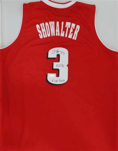 ZAK SHOWALTER SIGNED CUSTOM REPLICA WI BADGERS RED JERSEY W/ SCRIPT - JSA
