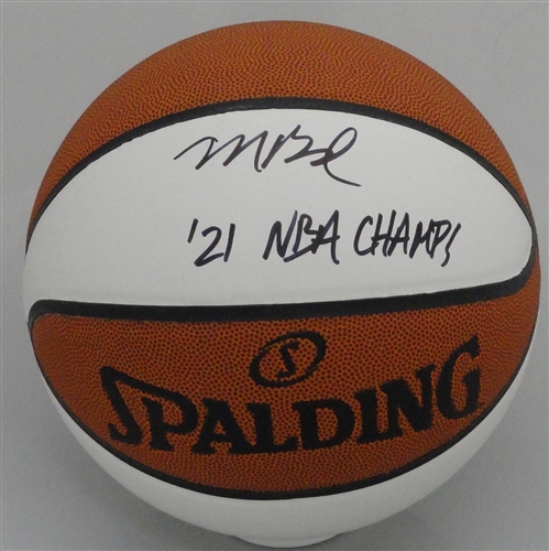 COACH MIKE BUDENHOLZER SIGNED FULL SIZE SPALDING WHITE PANEL BASKETBALL W/ NBA CHAMPS - JSA COACH MIKE BUDENHOLZER SIGNED FULL SIZE SPALDING WHITE PANEL BASKETBALL W/ NBA CHAMPS - JSA