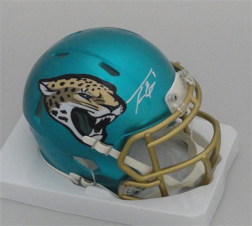 TRAVIS ETIENNE SIGNED JAGUARS FLASH SPEED MINI HELMET - BAS