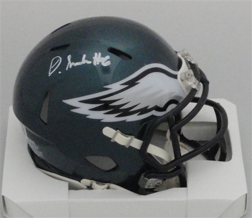 DEVONTA SMITH SIGNED EAGLES SPEED MINI HELMET - BAS