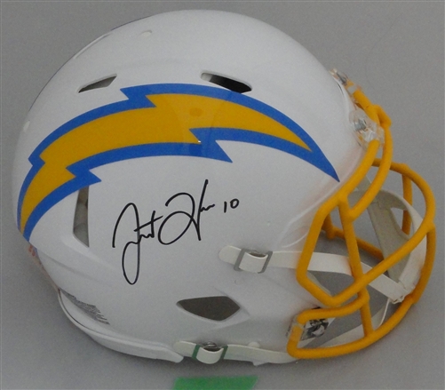 JUSTIN HERBERT SIGNED FULL SIZE LA CHARGERS AUTHENTIC SPEED HELMET - BAS JUSTIN HERBERT SIGNED FULL SIZE LA CHARGERS AUTHENTIC SPEED HELMET - BAS