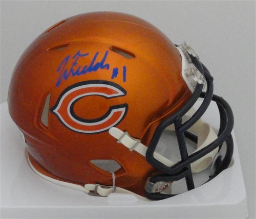 JUSTIN FIELDS SIGNED BEARS FLASH SPEED MINI HELMET - BAS