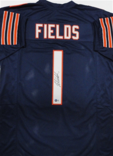 JUSTIN FIELDS SIGNED CUSTOM BEARS REPLICA  JERSEY - BAS