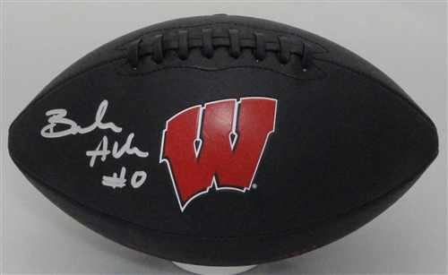 BRAELON ALLEN SIGNED BRADEN WI BADGERS LOGO BLACK FOOTBALL - JSA