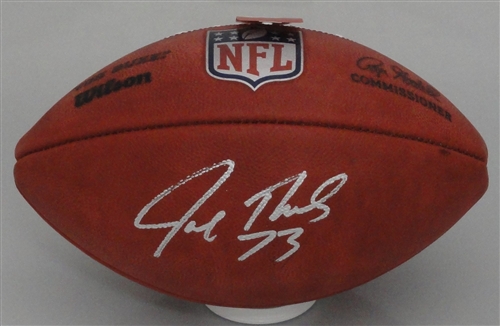JOE THOMAS SIGNED AUTHENTIC WILSON NFL FOOTBALL - BROWNS - JSA