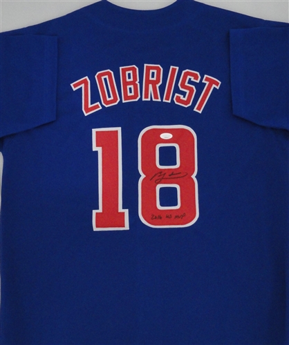 BEN ZOBRIST SIGNED CUSTOM REPLICA CUBS BLUE JERSEY W/ WS MVP - JSA BEN ZOBRIST SIGNED CUSTOM REPLICA CUBS BLUE JERSEY W/ WS MVP - JSA