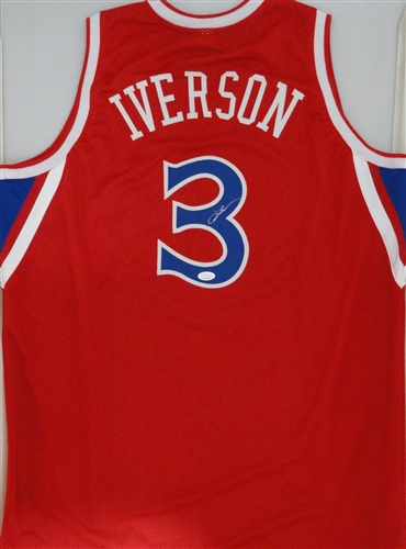 ALLEN IVERSON SIGNED CUSTOM REPLICA 76'ERS JERSEY - JSA
