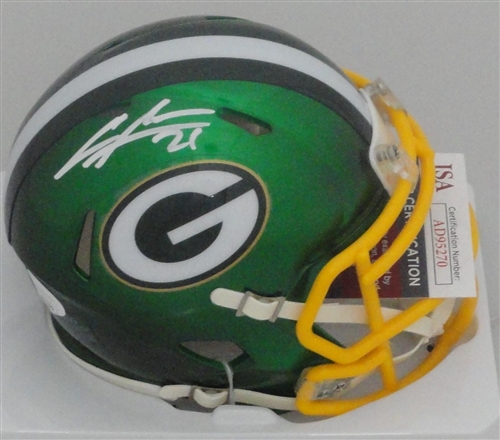 CHARLES WOODSON SIGNED PACKERS FLASH MINI HELMET - JSA