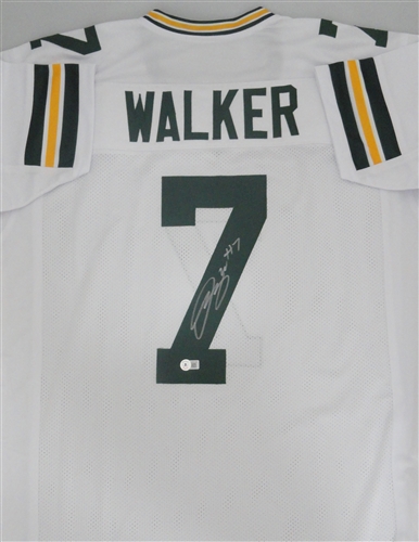QUAY WALKER SIGNED CUSTOM REPLICA PACKERS WHITE JERSEY - BAS