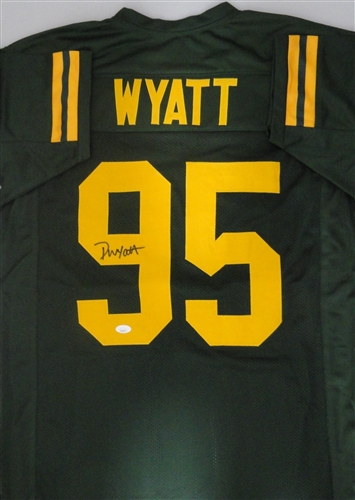 DEVONTE WYATT SIGNED CUSTOM REPLICA PACKERS 1950'S THROWBACK JERSEY - JSA