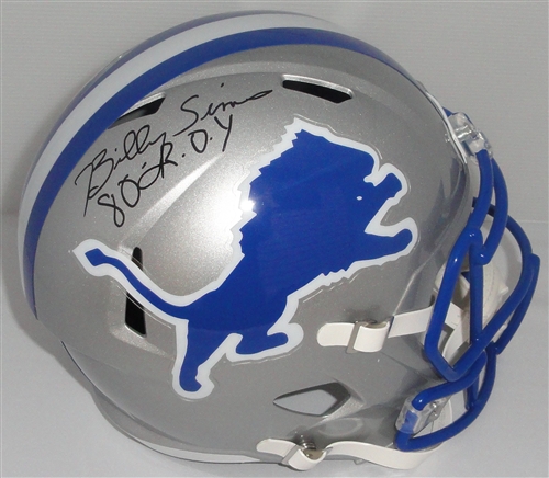 LIONS BILLY SIMS SIGNED FULL SIZE REPLICA THROWBACK HELMET W/ ROY - BAS LIONS BILLY SIMS SIGNED FULL SIZE REPLICA THROWBACK HELMET W/ ROY - BAS