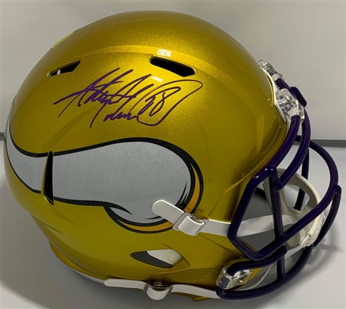 ADRIAN PETERSON SIGNED FULL SIZE VIKINGS FLASH REPLICA SPEED HELMET - JSA