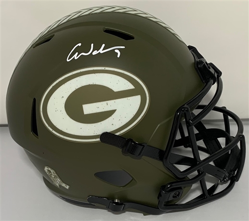 CHRISTIAN WATSON SIGNED FULL SIZE PACKERS SALUTE TO SERVICE REPLICA SPEED HELMET - BAS CHRISTIAN WATSON SIGNED FULL SIZE PACKERS SALUTE TO SERVICE REPLICA SPEED HELMET - BAS