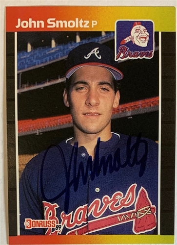 JOHN SMOLTZ SIGNED 1989 DONRUSS BRAVES ROOKIE CARD #642