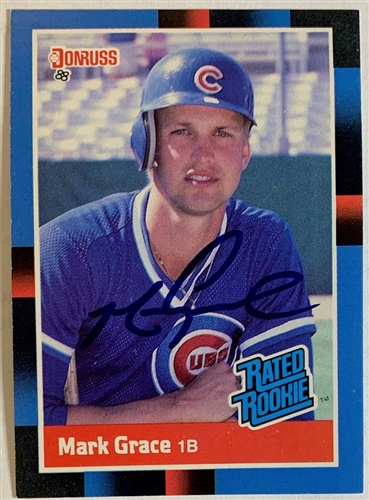 MARK GRACE SIGNED 1988 DONRUSS CUBS ROOKIE CARD #40